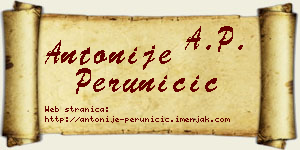 Antonije Peruničić vizit kartica